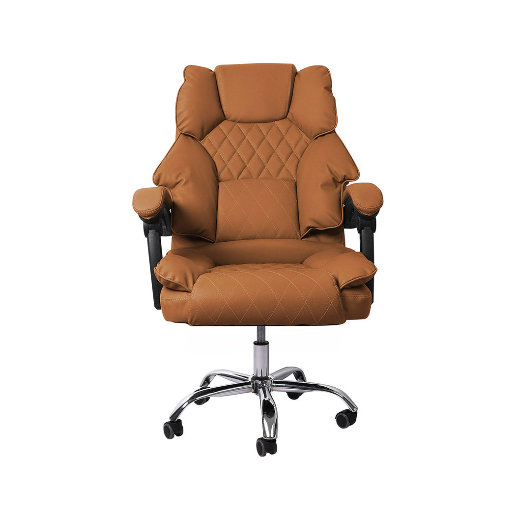 Seating | Levede Study Chair PU Leather | Brown