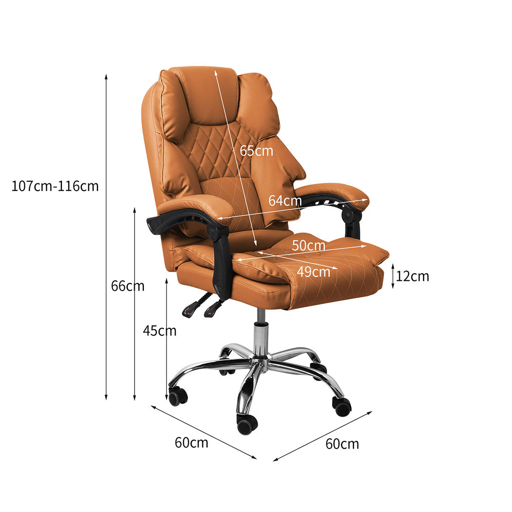 Seating | Levede Study Chair PU Leather | Brown