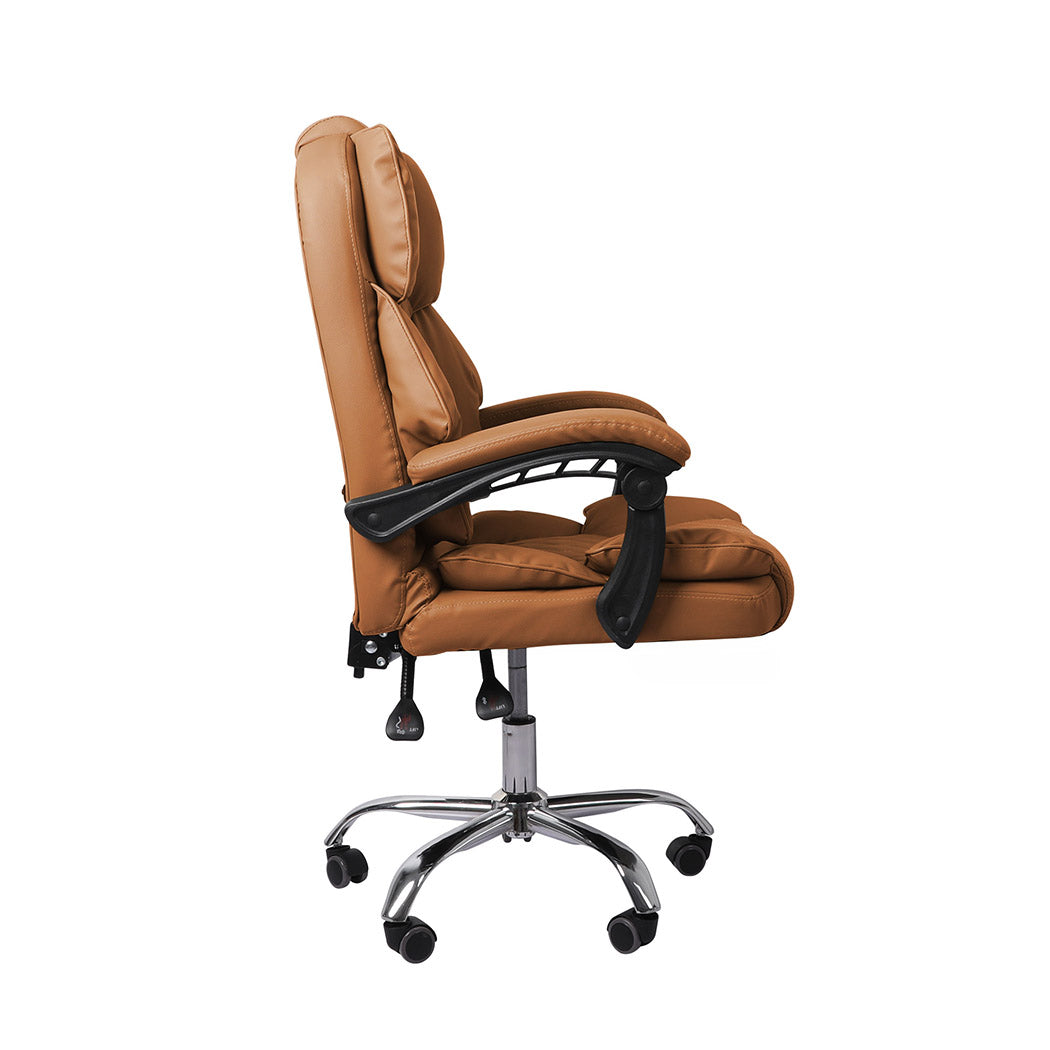Seating | Levede Study Chair PU Leather | Brown